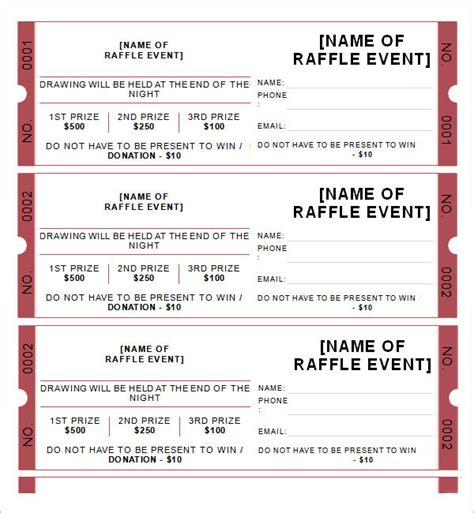 sample raffle ticket template free